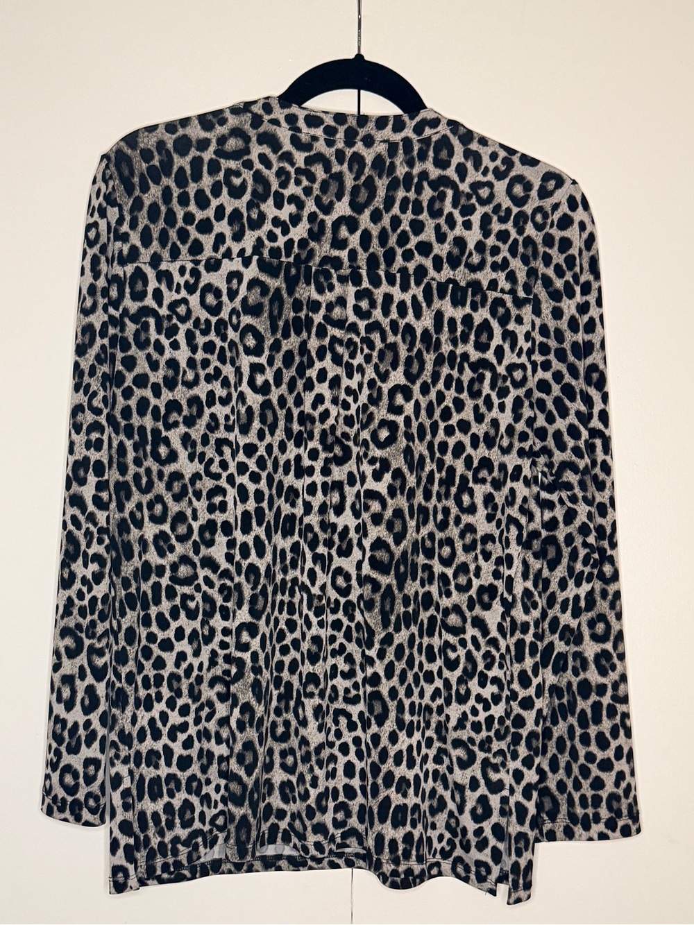 Michael Kors Leopard Print Long Sleeve Zip-Front Women's Top - Picture 6 of 6